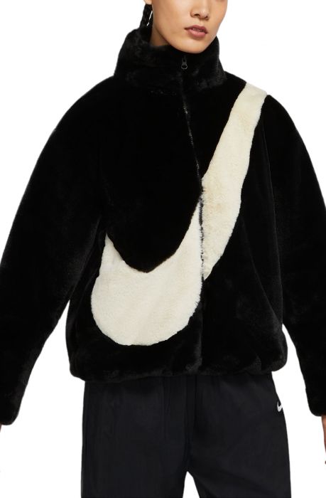 W NIKE SPORTSWEAR FAUX FUR SWOOSH JACKET